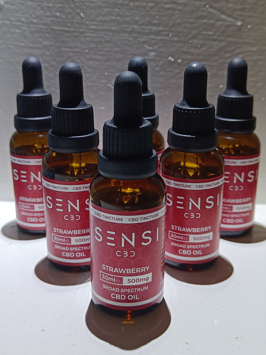 SENSI CBD - 500mg Broad Spectrum CBD Oil. Strawberry Flavour